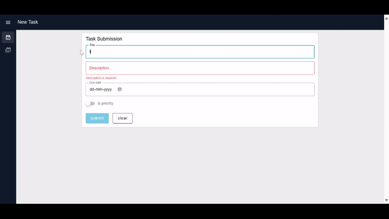 Screenshot of the task management system built with Node-RED Dashboard 2.0 "Screenshot of the Todo application built with Node-RED Dashboard 2.0"